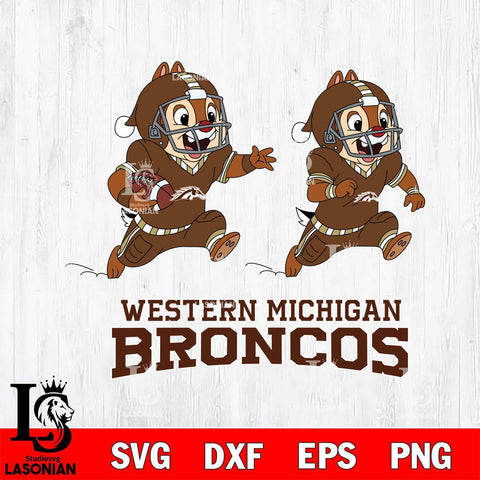 Western Michigan Broncos Chip & Dale Football Cricut,Christmas SVG DXF EPS PNG FILE, NCAA Digital Download,Instant Download, Silhouette