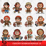 Western Michigan Broncos Chucky Horror Bundle 12 SVG Eps Dxf Png File, Bundle NCAA svg, Digital Download, Instant Download