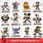 Western Michigan Broncos Disney NCAA Bundle Svg PNG 12 Svg Eps Dxf Png File, Digital Download