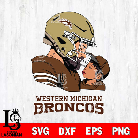 Western Michigan Broncos Father And Child Rugby SVG DXF EPS PNG FILE,NCAA SVG, Father day Digital Download,Instant Download, Silhouette