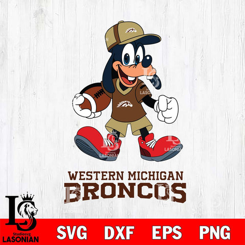Western Michigan Broncos Goofy Football Player SVG DXF EPS PNG FILE,NCAA svg ,Football Digital Download,Instant Download, Silhouette