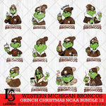 Western Michigan Broncos Grinch Christmas NCAA Bundle 12 Svg Eps Dxf Png File,Cricut files, Digital Download, Instant Download