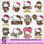 Western Michigan Broncos Hello Kitty Bundle 12 SVG Svg Eps Dxf Png File, Digital Download, Instant Download