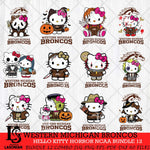 Western Michigan Broncos Hello Kitty Horror NCAA Bundle 12 SVG Svg Eps Dxf Png File, Digital Download