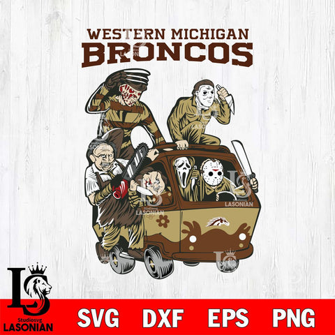 Western Michigan Broncos Jason Voorhees Horror 10 Svg Eps Dxf Png File, NCAA svg, Digital Download, Instant Download