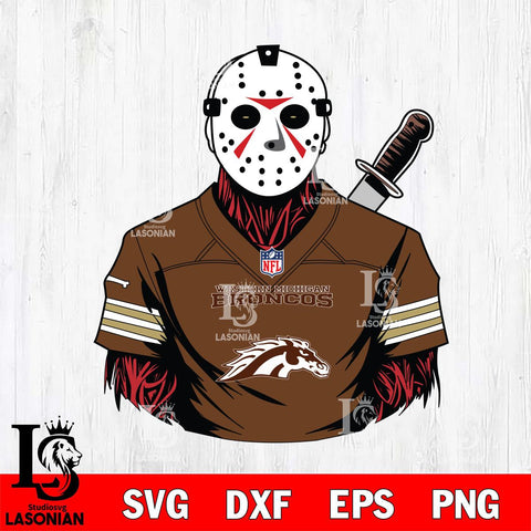 Western Michigan Broncos Jason Voorhees Horror 4 Svg Eps Dxf Png File, NCAA svg, Digital Download, Instant Download