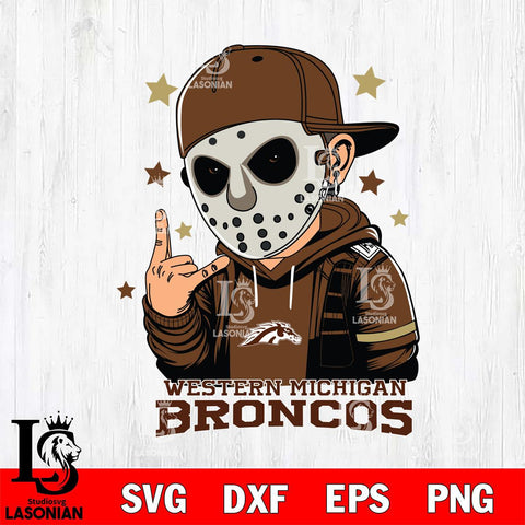 Western Michigan Broncos Jason Voorhees Horror 9 Svg Eps Dxf Png File, NCAA svg, Digital Download, Instant Download