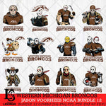 Western Michigan Broncos Jason Voorhees NCAA Bundle 12 SVG Svg Eps Dxf Png File, Digital Download