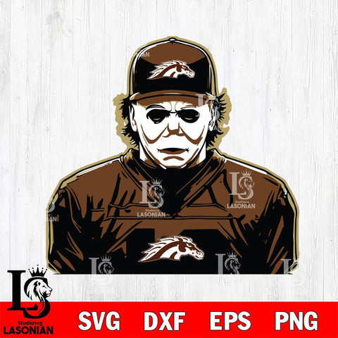 Western Michigan Broncos Michael Myers Horror Halloween Svg Eps Dxf Png File, NCAA svg, Digital Download, Instant Download