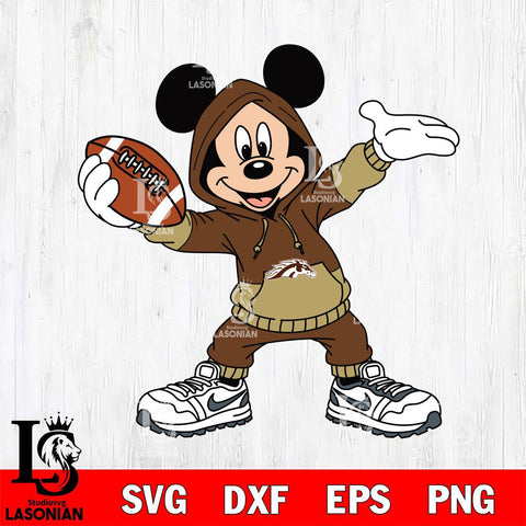 Western Michigan Broncos Mickey Disney Football Christmas File Cut, NCAA SVG DXF EPS PNG FILE, Digital Download , Criucut , Silhouette