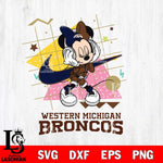 Western Michigan Broncos Minnie Mouse Dancing SVG DXF EPS PNG FILE, NCAA File Cut,Digital Download,Instant Download
