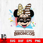 Western Michigan Broncos Minnie Mouse Love Sport SVG DXF EPS PNG FILE, NCAA File Cut,Digital Download,Instant Download