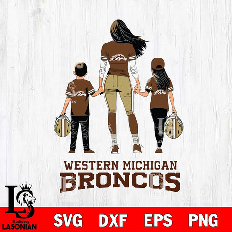 Western Michigan Broncos Mother and son Rugby SVG DXF EPS PNG FILE,NCAA SVG, Father day Digital Download,Instant Download, Silhouette