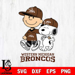 Western Michigan Broncos Peanuts Snoopy Friends SVG DXF EPS PNG FILE,Snoopy File Cut, NCAA Digital Download,Instant Download,Christmas Silhouette