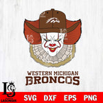 Western Michigan Broncos Pennywise Horror Sport 12 Svg Eps Dxf Png File, Digital Download
