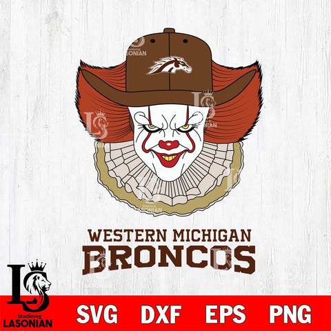Western Michigan Broncos Pennywise Horror Sport 12 Svg Eps Dxf Png File, Digital Download