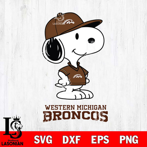 Western Michigan Broncos Snoopy Football sport SVG DXF EPS PNG FILE,Snoopy File Cut, NCAA Digital Download,Instant Download,Christmas Silhouette