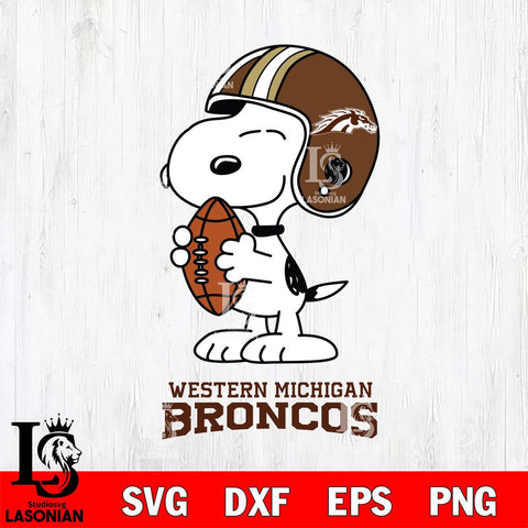 Western Michigan Broncos Snoopy Rugby Svg Eps Dxf Png File, NCAA svg , Digital Download , Instant Download, Cricut File