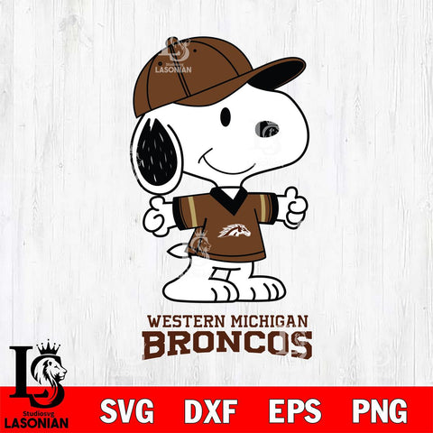 Western Michigan Broncos Snoopy football SVG DXF EPS PNG FILE,Snoopy File Cut, NCAA Digital Download,Instant Download,Christmas Silhouette