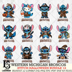 Western Michigan Broncos Stitch Horror Bundle 12 SVG Svg Eps Dxf Png File, NCAA svg, Digital Download, Instant Download