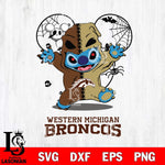 Western Michigan Broncos Stitch Horror Halloween 2 Svg Eps Dxf Png File, Digital Download, Instant Download