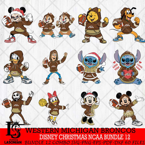 Western Michigan Broncos  Disney christmas NCAA Bundle File Cut, Bundle NCAA SVG DXF EPS PNG FILE, Digital Download , Criucut , Silhouette