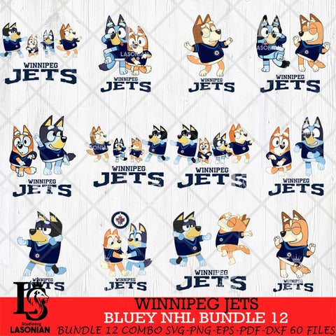 Winnipeg Jets Bluey Dace Mode NHL Bundle 12 SVG Eps Dxf Png File, Digital Download, Instant Download