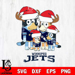 Winnipeg Jets Christmas Bluey Santa Family Svg, Christmas Svg , NHL svg , Digital Download, dxf eps png pdf file