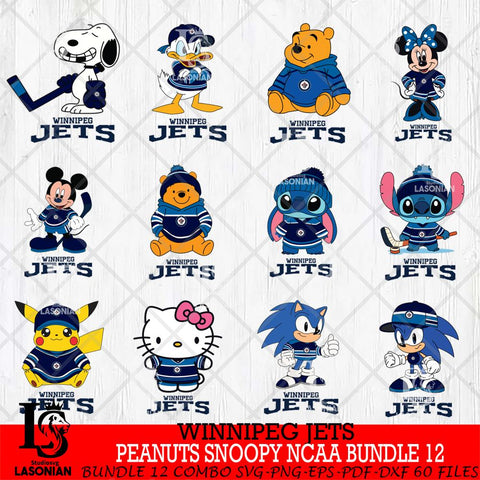 Winnipeg Jets Disney Hockey NHL Bundle 12 SVG DXF EPS PNG FILE,NHL Bundle File Cut,Disney Digital Download,Instant Download, Silhouette