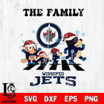 Winnipeg Jets Family Bluey Christmas Svg Eps Dxf Png File, Digital Download