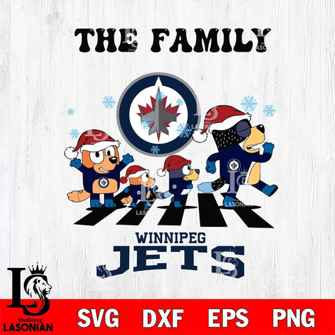 Winnipeg Jets Family Bluey Christmas Svg Eps Dxf Png File, Digital Download