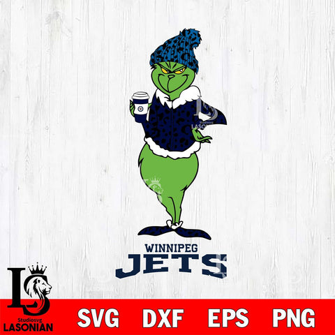 Winnipeg Jets Grinch Leopard Coffee Svg Eps Dxf Png File, Digital Download, Instant Download