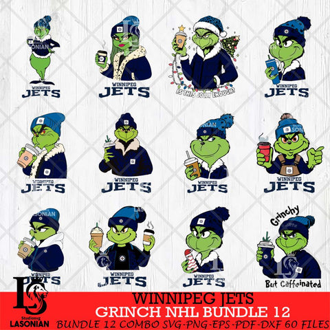 Winnipeg Jets Grinch NHL Bundle 12 SVG Eps Dxf Png File, Digital Download, Instant Download
