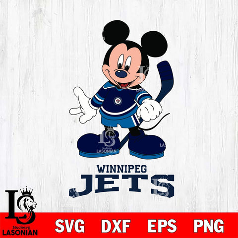 Winnipeg Jets Mickey NHL Hockey SVG DXF EPS PNG FILE,NHL File Cut,Disney Digital Download,Instant Download, Silhouette