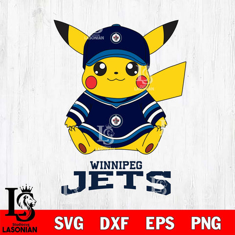 Winnipeg Jets Pikachu NHL Hockey SVG DXF EPS PNG FILE,NHL File Cut,Disney Digital Download,Instant Download, Silhouette