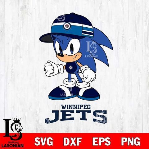 Winnipeg Jets Sonic NHL Hockey SVG DXF EPS PNG FILE,NHL File Cut,Disney Digital Download,Instant Download, Silhouette
