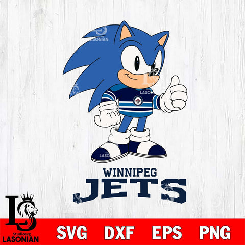 Winnipeg Jets Sonic like NHL Hockey SVG DXF EPS PNG FILE,NHL File Cut,Disney Digital Download,Instant Download, Silhouette