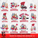 Wisconsin Badgers Bluey & Bingo Bundle 12 SVG Svg Eps Dxf Png File, Bundle NCAA svg, Digital Download, Instant Download