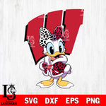 Wisconsin Badgers Fancy Daisy Duck Disney Svg Eps Dxf Png File, Digital Download, Instant Download
