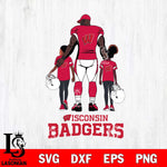 Wisconsin Badgers 3 Father and son Rugby SVG DXF EPS PNG FILE,NCAA SVG, Father day Digital Download,Instant Download, Silhouette