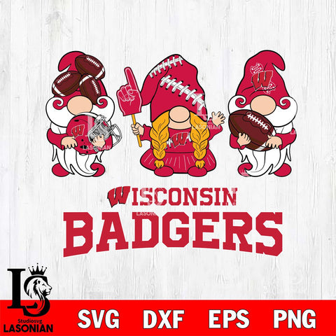Wisconsin Badgers 3 Gnomes Football Svg Eps Dxf Png File, Digital Download, Instant Download