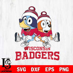 Wisconsin Badgers Bluey & Bingo 8 Svg Eps Dxf Png File, NCAA svg, Digital Download, Instant Download