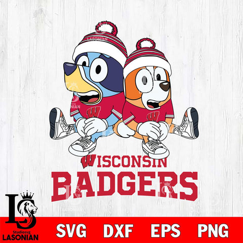 Wisconsin Badgers Bluey & Bingo 8 Svg Eps Dxf Png File, NCAA svg, Digital Download, Instant Download
