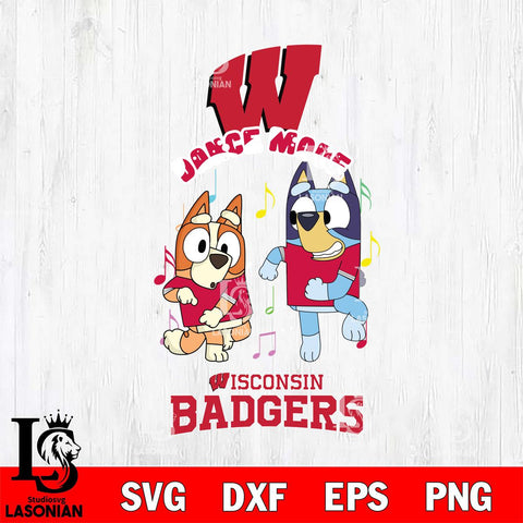 Wisconsin Badgers Bluey Bingo Dance Mode Svg Eps Dxf Png File, NCAA svg, Digital Download, Instant Download