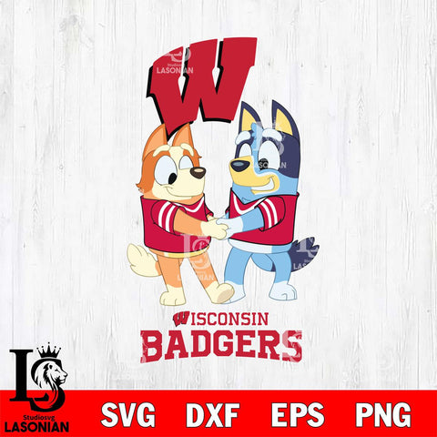 Wisconsin Badgers Bluey Chilli Dance Svg Eps Dxf Png File, Digital Download, Instant Download