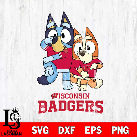 Wisconsin Badgers Bluey Chilli Dance Mode Svg Eps Dxf Png File, Digital Download, Instant Download