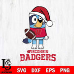 Wisconsin Badgers Bluey Christmas Svg Eps Dxf Png File, Digital Download