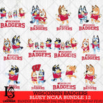 Wisconsin Badgers Bluey Dace Mode NCAA Bundle 12 SVG Eps Dxf Png File, Digital Download, Instant Download