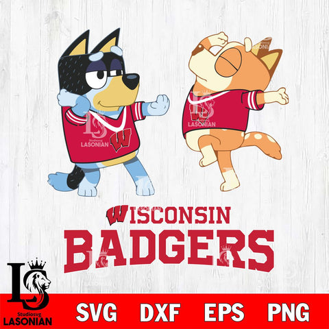 Wisconsin Badgers Bluey Dance Svg Eps Dxf Png File, Digital Download, Instant Download