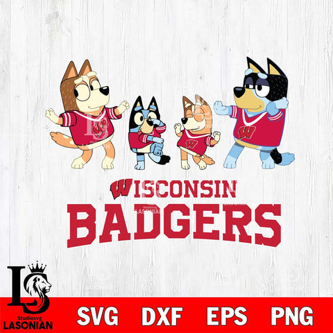 Wisconsin Badgers Bluey Dance Squats Svg Eps Dxf Png File, Digital Download, Instant Download